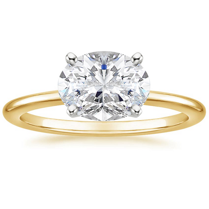 Horizontal Petite Comfort Fit Solitaire Ring