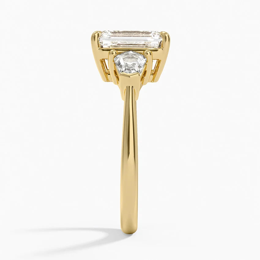 Shield Cut Three Stone Diamond Ring