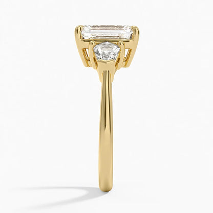 Shield Cut Three Stone Diamond Ring