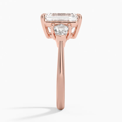 Shield Cut Three Stone Diamond Ring