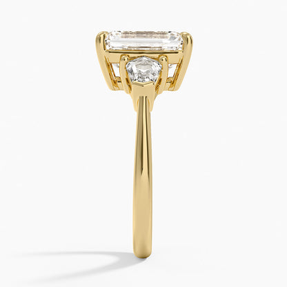 Shield Cut Three Stone Diamond Ring