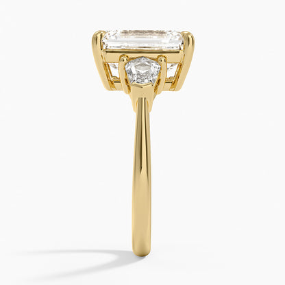 Shield Cut Three Stone Diamond Ring