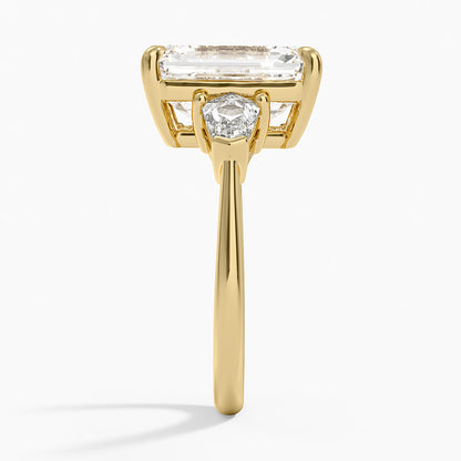 Shield Cut Three Stone Diamond Ring