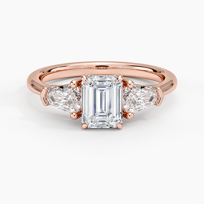 Shield Cut Three Stone Diamond Ring