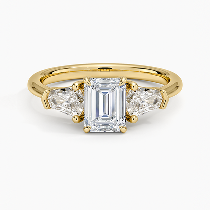 Shield Cut Three Stone Diamond Ring