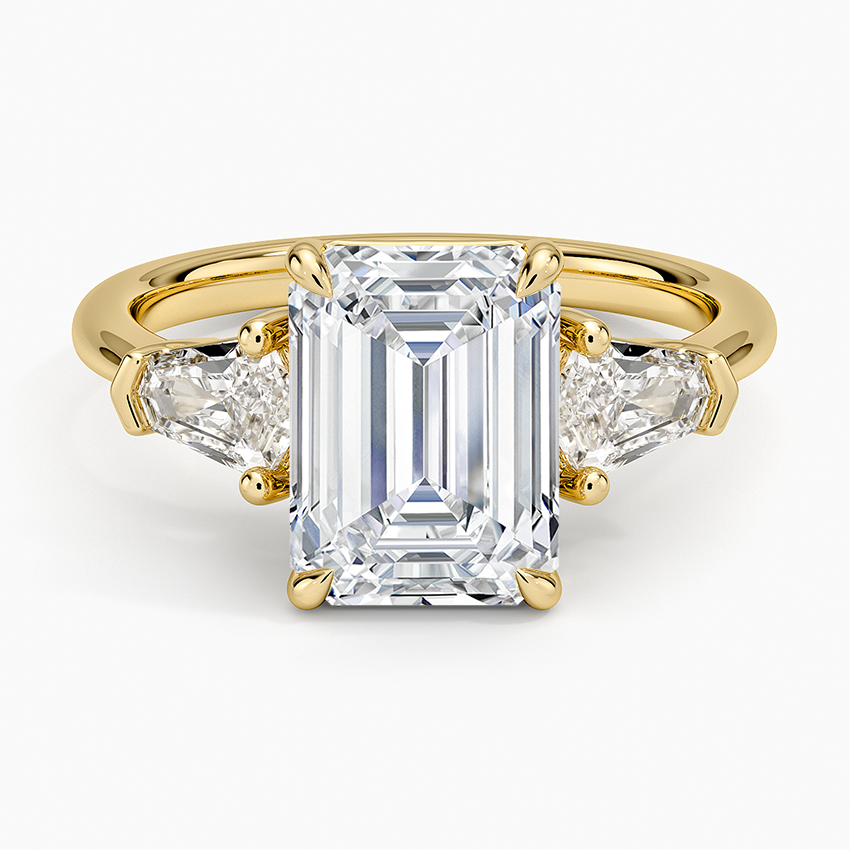 Shield Cut Three Stone Diamond Ring