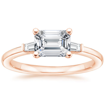 East West Tapered Baguette Diamond Ring