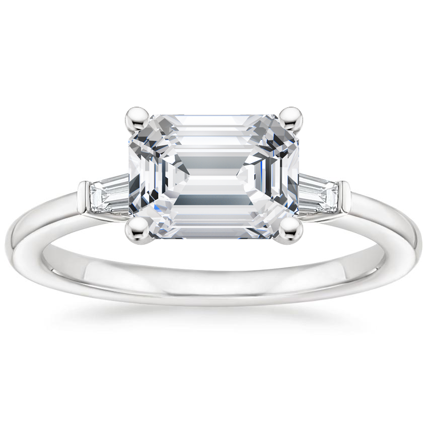 East West Tapered Baguette Diamond Ring