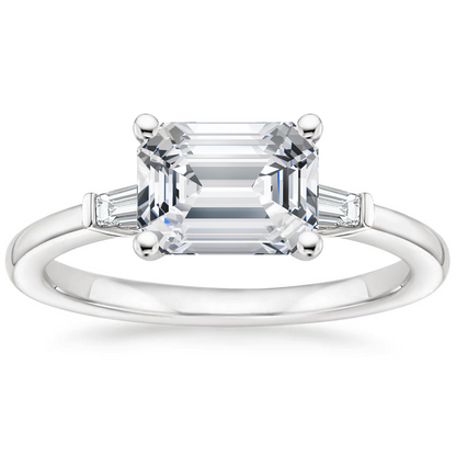East West Tapered Baguette Diamond Ring