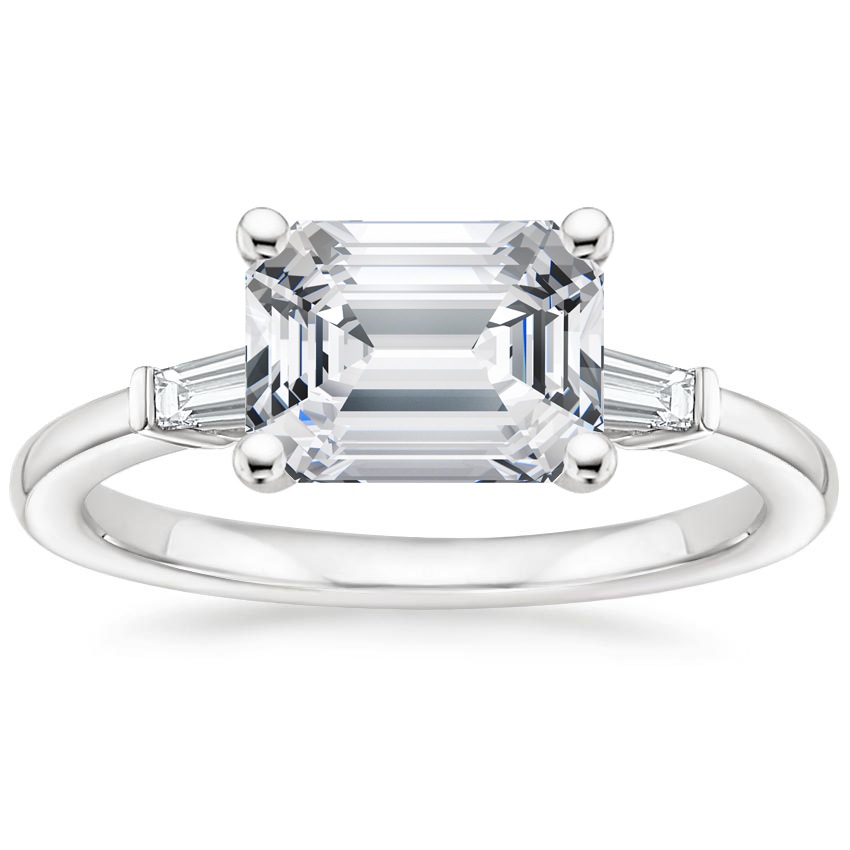 East West Tapered Baguette Diamond Ring