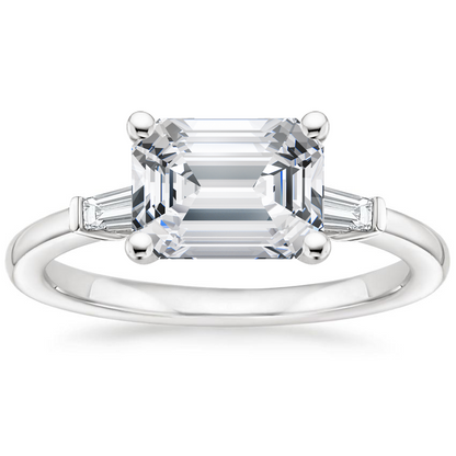 East West Tapered Baguette Diamond Ring