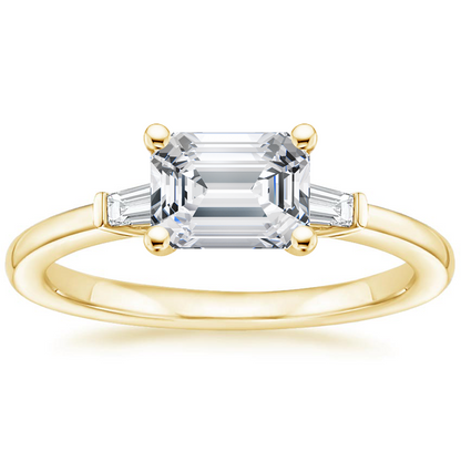 East West Tapered Baguette Diamond Ring