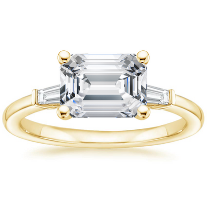 East West Tapered Baguette Diamond Ring