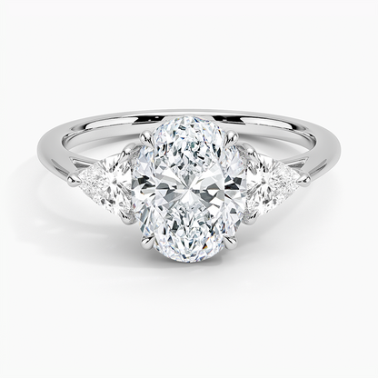 Luxe Trillion Cut Three Stone Diamond Ring