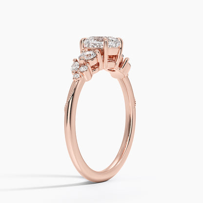 Camellia Three Stone Diamond Ring