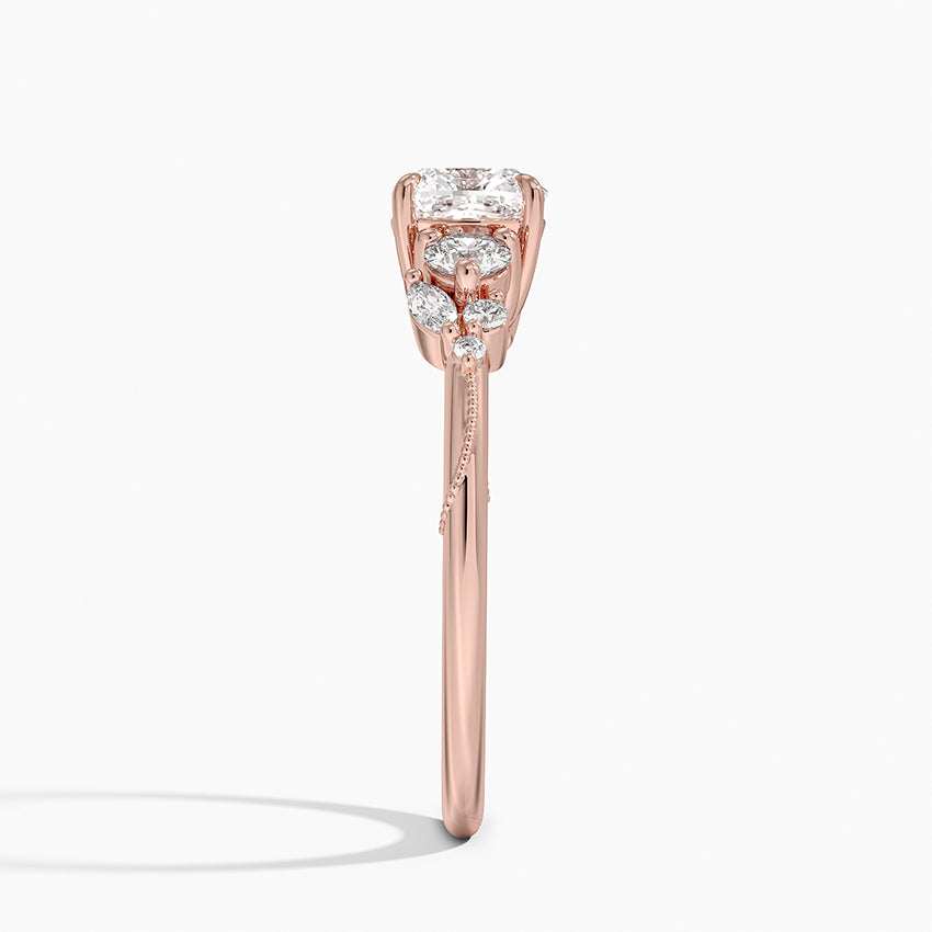 Camellia Three Stone Diamond Ring