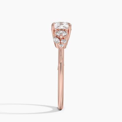 Camellia Three Stone Diamond Ring