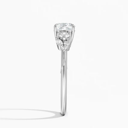 Camellia Three Stone Diamond Ring