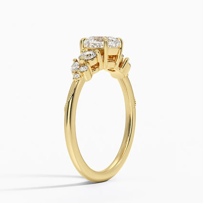 Camellia Three Stone Diamond Ring