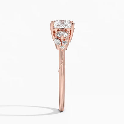 Camellia Three Stone Diamond Ring