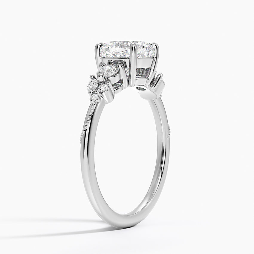 Camellia Three Stone Diamond Ring