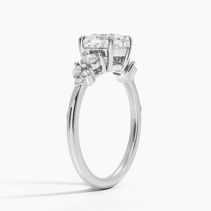 Camellia Three Stone Diamond Ring
