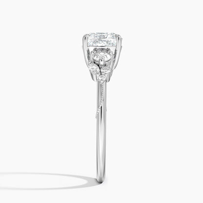 Camellia Three Stone Diamond Ring