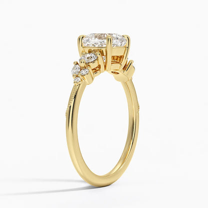 Camellia Three Stone Diamond Ring