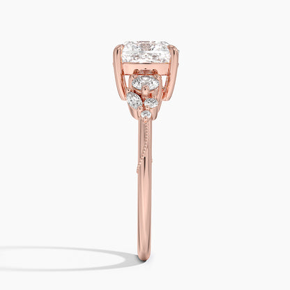 Camellia Three Stone Diamond Ring