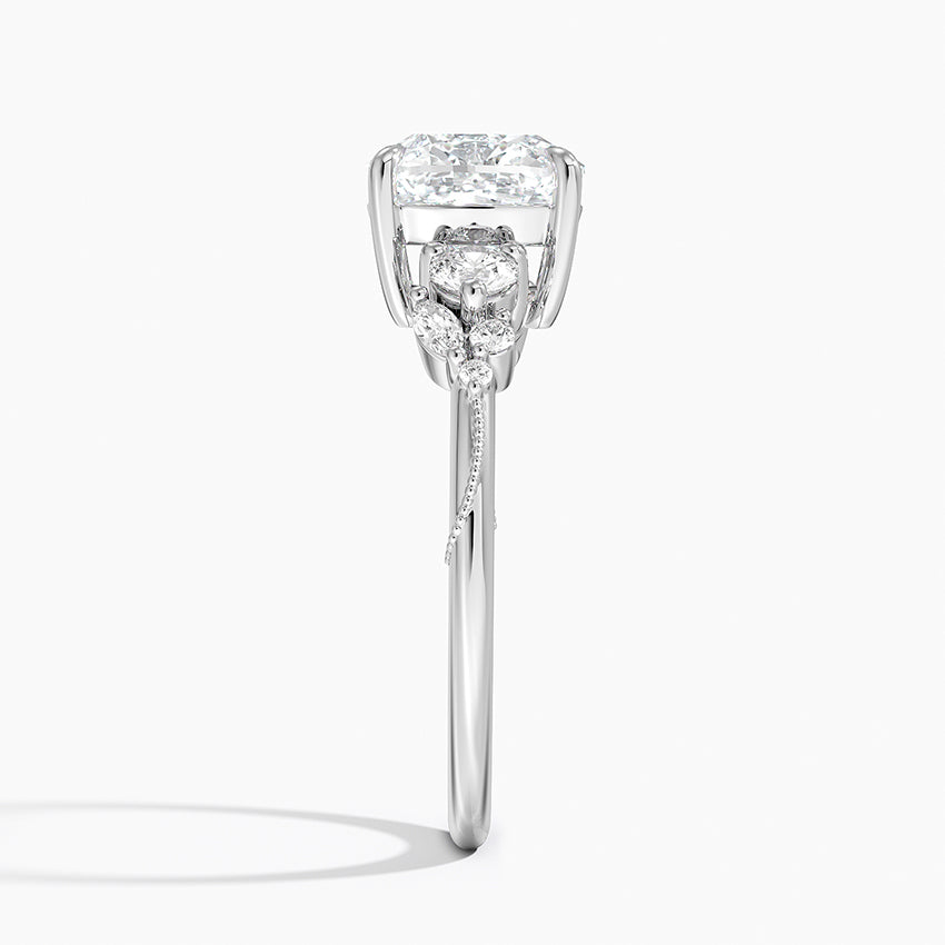 Camellia Three Stone Diamond Ring