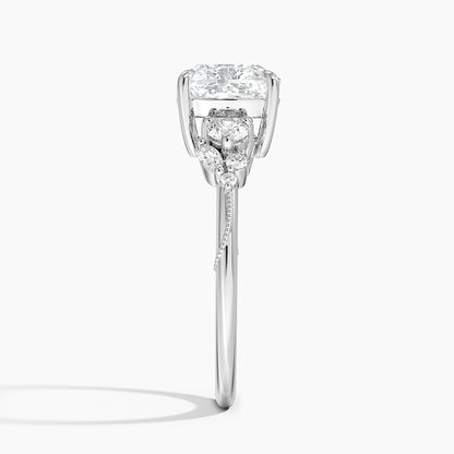 Camellia Three Stone Diamond Ring