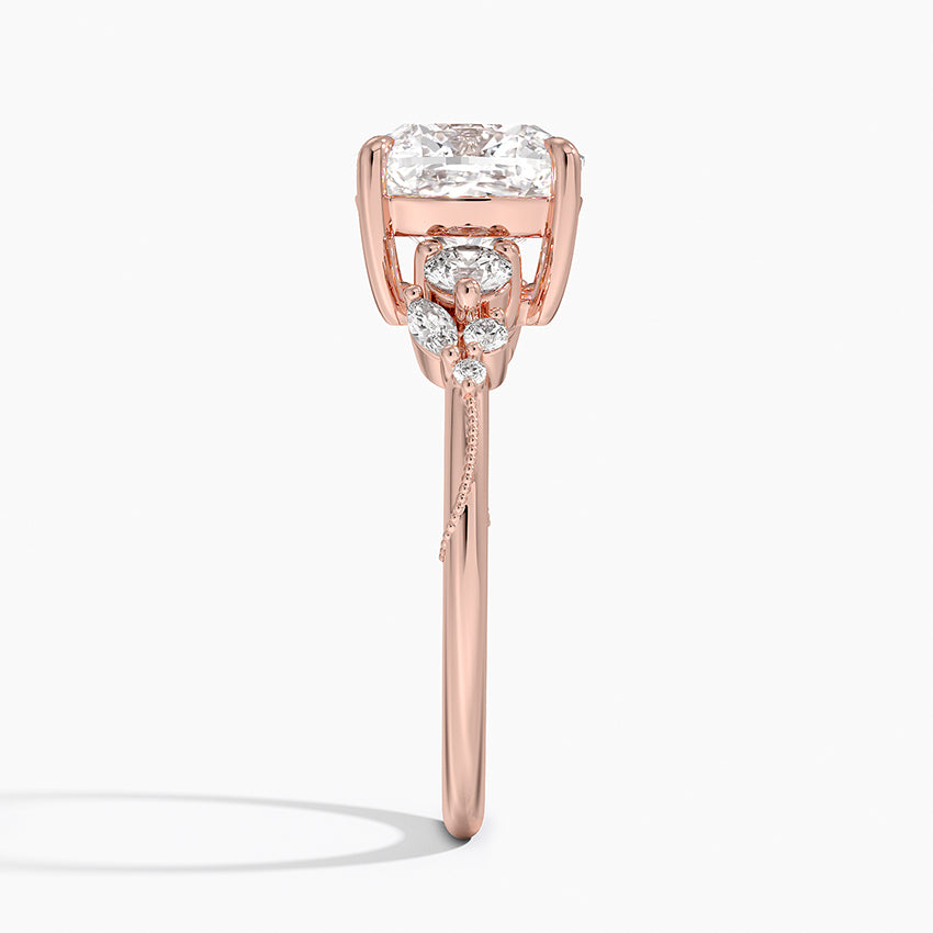 Camellia Three Stone Diamond Ring