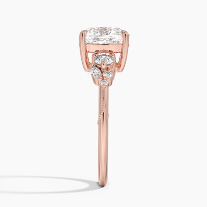 Camellia Three Stone Diamond Ring