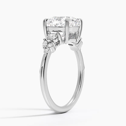 Camellia Three Stone Diamond Ring