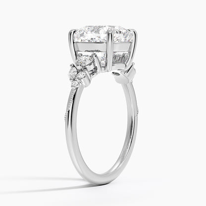 Camellia Three Stone Diamond Ring