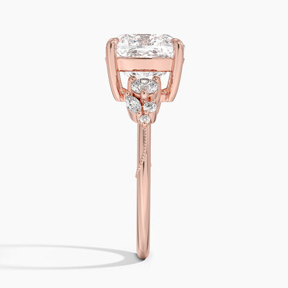 Camellia Three Stone Diamond Ring