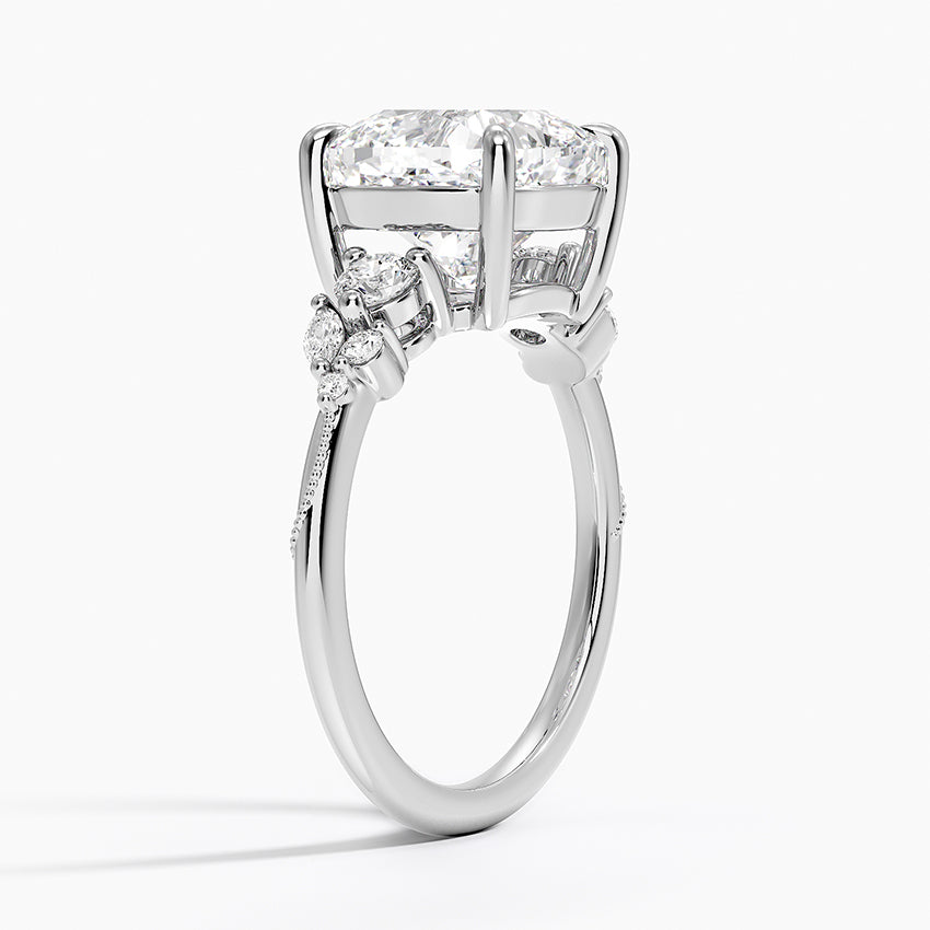 Camellia Three Stone Diamond Ring