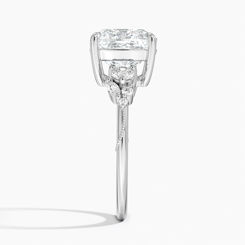 Camellia Three Stone Diamond Ring