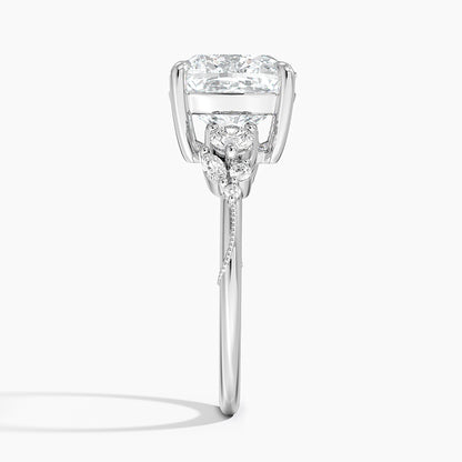 Camellia Three Stone Diamond Ring