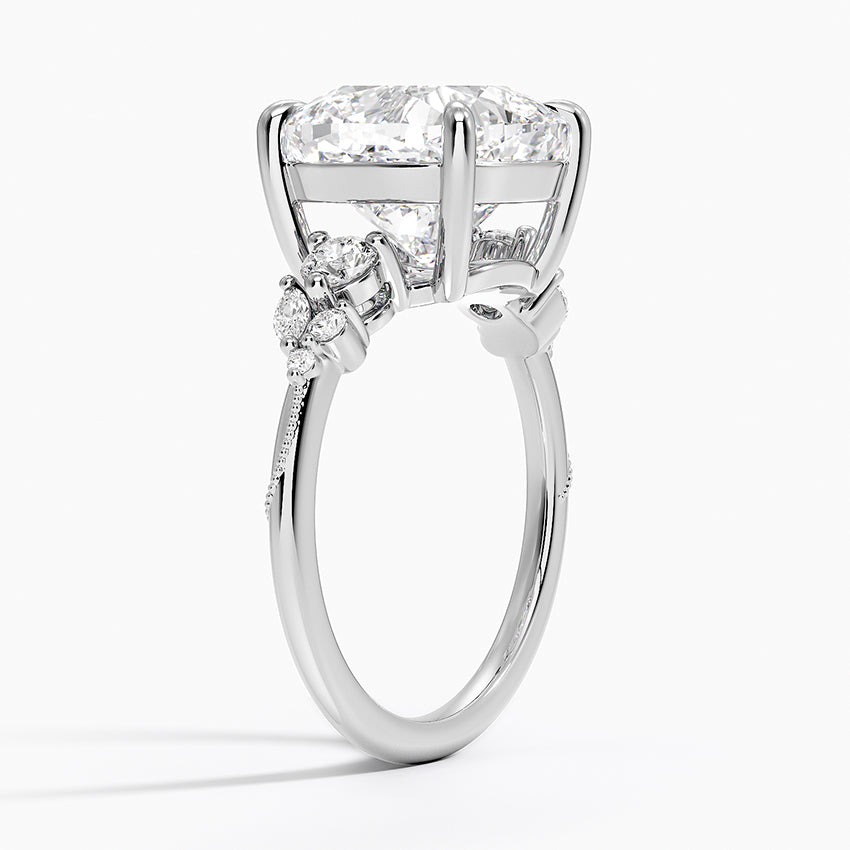 Camellia Three Stone Diamond Ring