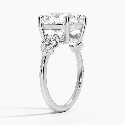 Camellia Three Stone Diamond Ring