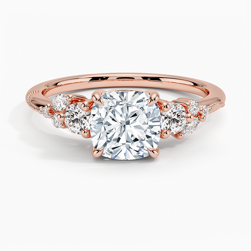 Camellia Three Stone Diamond Ring