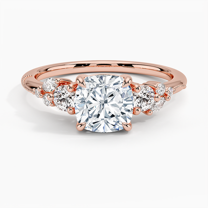 Camellia Three Stone Diamond Ring