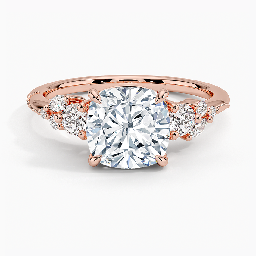 Camellia Three Stone Diamond Ring