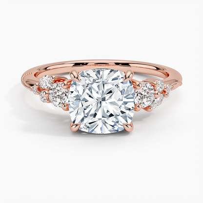 Camellia Three Stone Diamond Ring