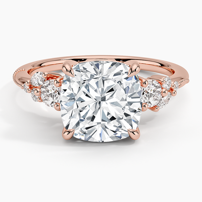 Camellia Three Stone Diamond Ring