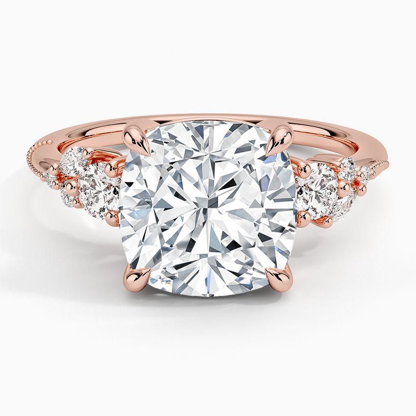 Camellia Three Stone Diamond Ring