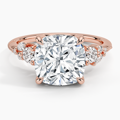 Camellia Three Stone Diamond Ring