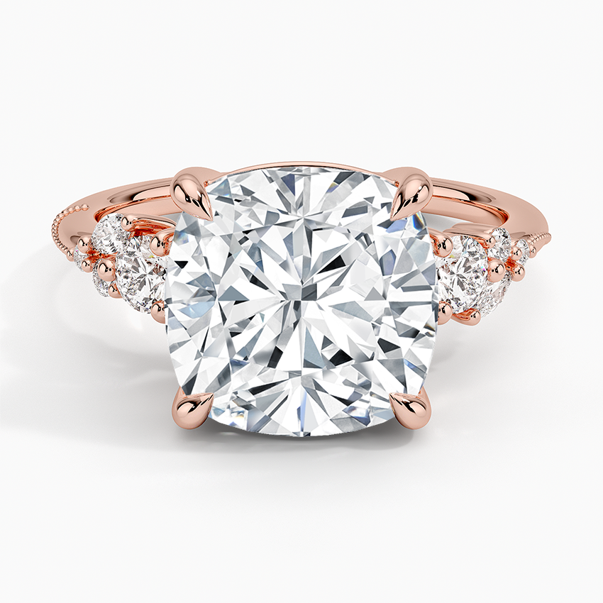 Camellia Three Stone Diamond Ring