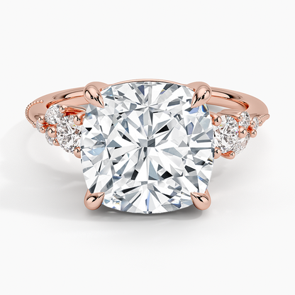 Camellia Three Stone Diamond Ring